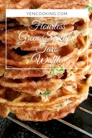 Flourless Savory Taro Green Onion Waffle (Paleo approved)