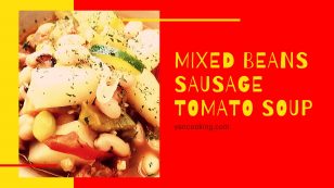20 minutes Instant Pot Easy Mixed beans Tomato soup with sausage (Budget approved)